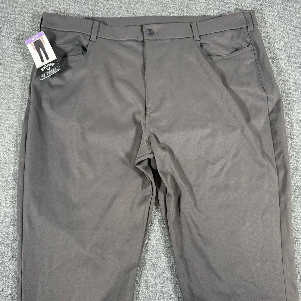 New Callaway Pants Mens 40x30 Gray Stretch Lightweight 5 Pocket‎ Golf Athletic